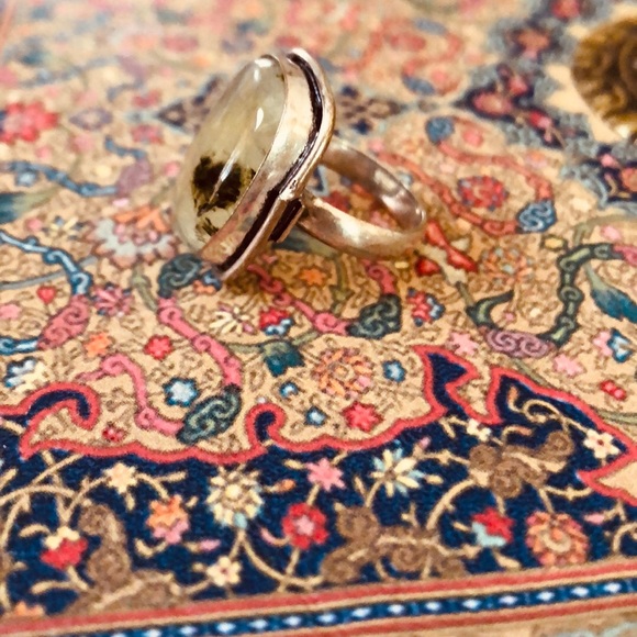 Rainbow Moonstone Bohemian Silver Ring - Picture 3 of 3